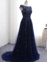 Load image into Gallery viewer, Scoop Cap Sleeve A-Line Court Train Beading Tulle China Bridal Gowns Vestido longo
